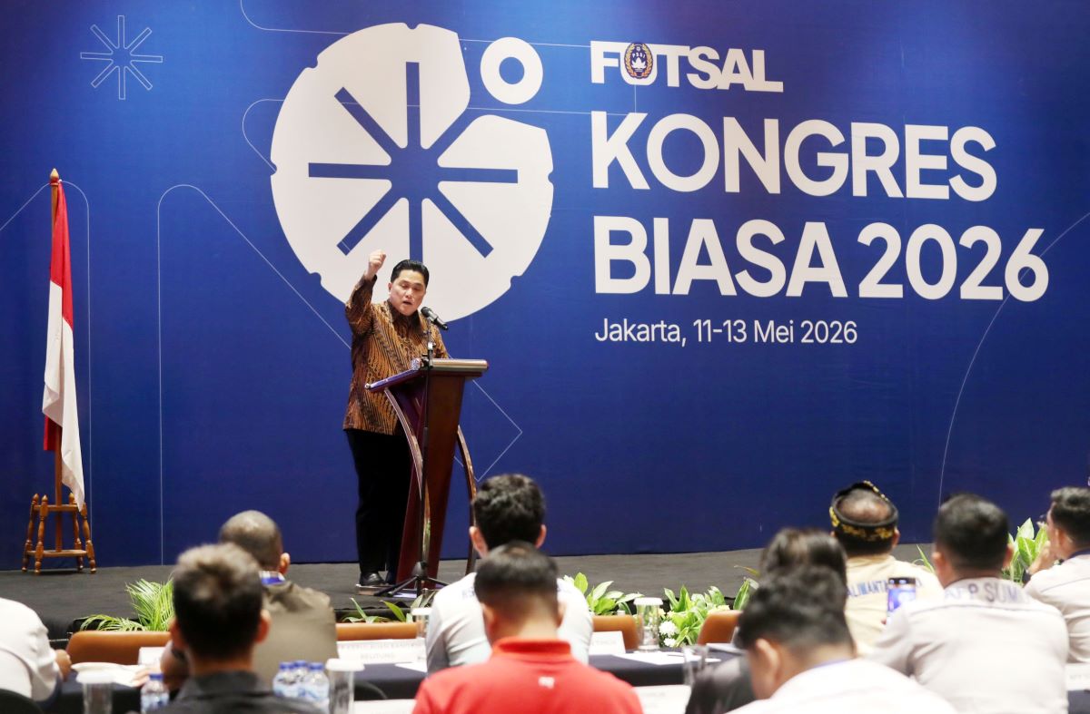Menpora Erick Thohir pada acara Konggres Biasa FFI 2026. Foto : Ist