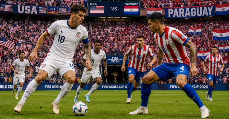 Ilustrasi laga AS vs Paraguay. Foto: AI/Chatgpt