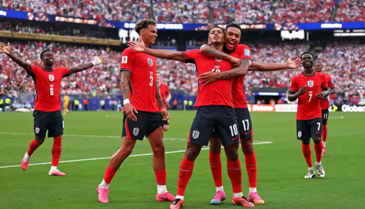 Selebrasi Timnas Inggris usai kandaskan Timnas Panama 2-0. Foto : Ist