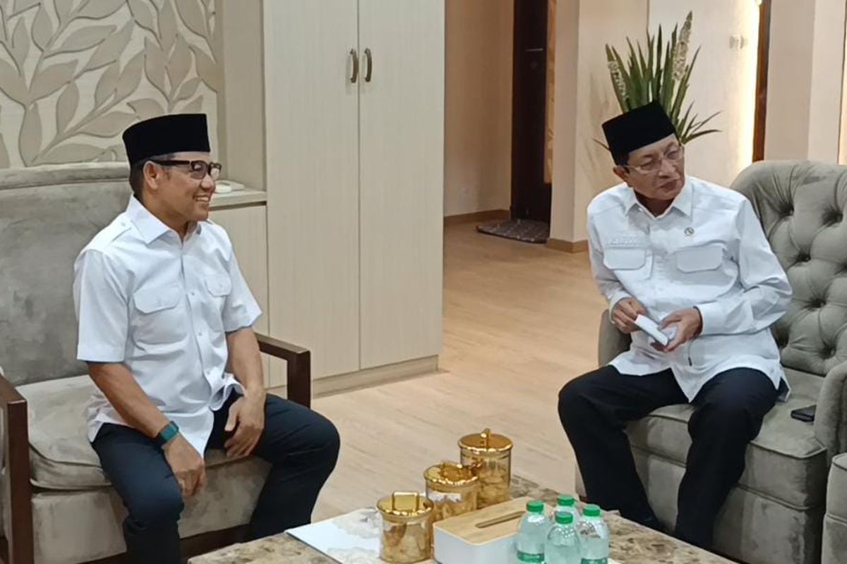 Dua tokoh Muhaimin Iskandar (kiri) dan Nasaruddin Umar (kanan) dua tokoh Islam maduk bursa Kutum NU. Foto : Ist