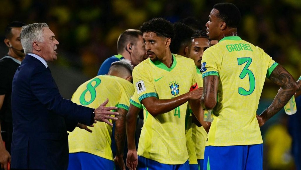 Skuad Brazil dan Pelatih Carlo Ancelotti. Foto : Ist
