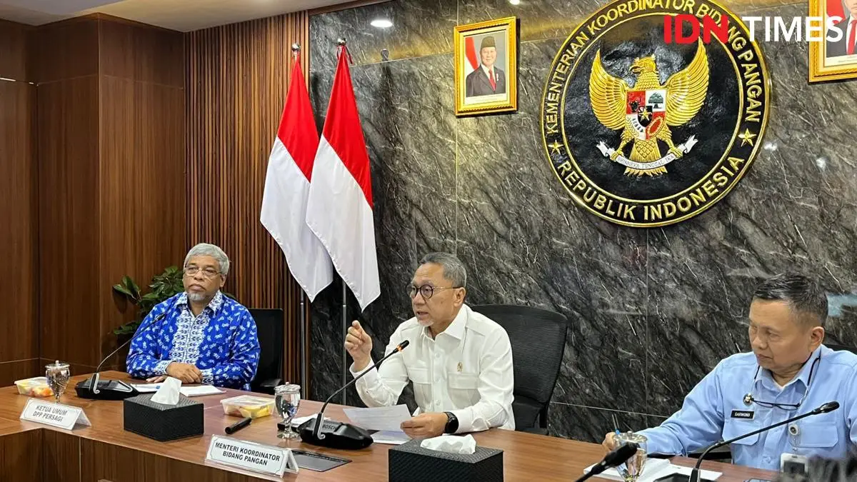 Menko Pangan Zulkifli Hasan saat konferensi pers. Foto : Ist