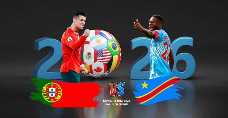 Laga Portugas vs Kongo Kamis (18/6/2026) pukul 00.00 WIB. Foto : Ist