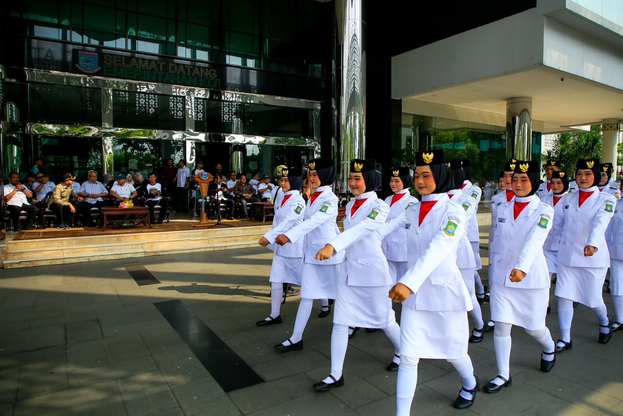 Lomba Formasi dan Pengibaran Bendera MPR RI Tingkat Provinsi Banten yang digelar di Lapangan Pusat Pemerintahan Kota Tangerang Selatan (Puspemkot Tangsel), Sabtu (30/5).
