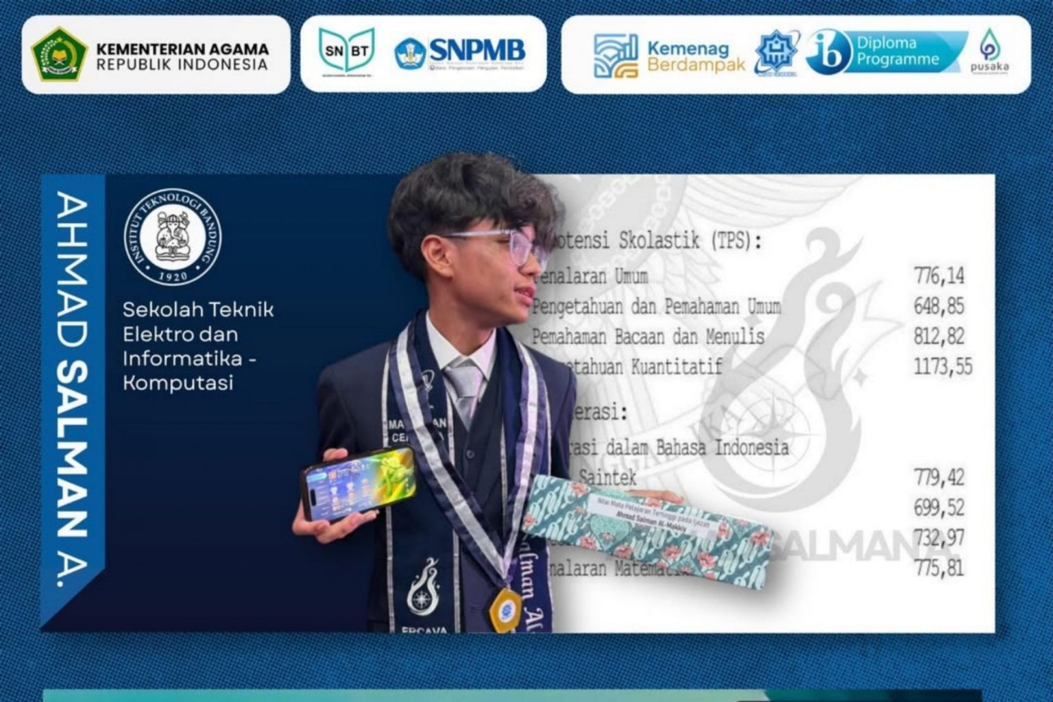 Ahmad Salman Al-Makkiy, siswa MAN Insan Cendekia (IC) Serpong. Foto : Ist