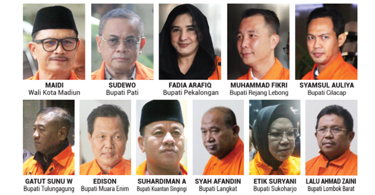 11 Kepala Daerah yang terjerat OTT KPK hingga Juli 2026. Foyo