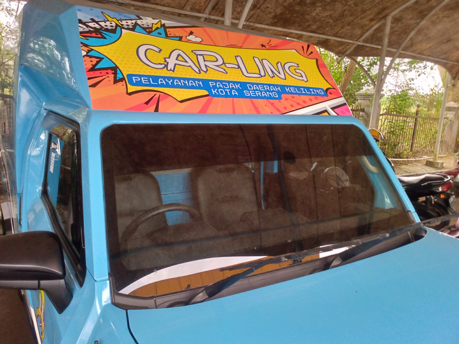 Car-Ling, mobil keliling Pelayanan Pajak Daerah Keliling Kota Serang.(Ari Supriadi-tangselpos.id)