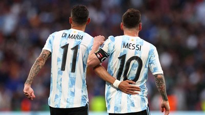 2 punggawa Argentina Di Maria dan Messi. Foto : Ist