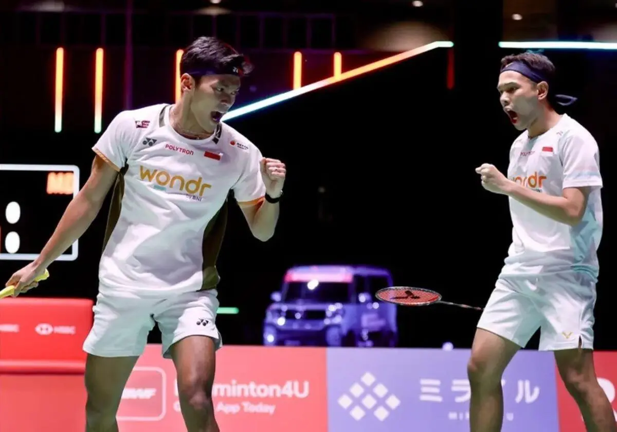 Ganda Putra Fajar/Fikri tembus Fonal Japan zopen 2026. Foto ;  Ist