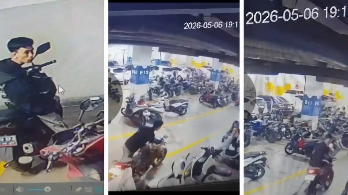 RR diduga mencuri sepeda motor Yamaha R15 milik penghuni Apartemen Tokyo Riverside PIK 2, Teluknaga, Kabupaten Tangerang. Foto : Ist