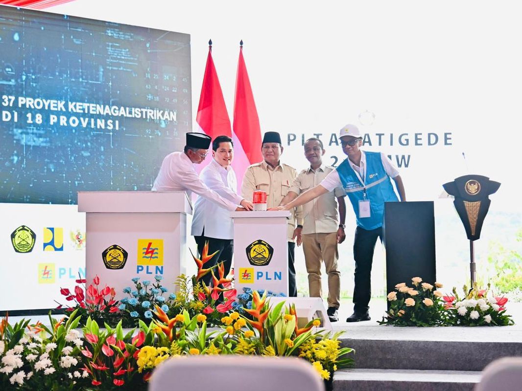 Presiden Prabowo saat peresmian proyek. Foto : Ist