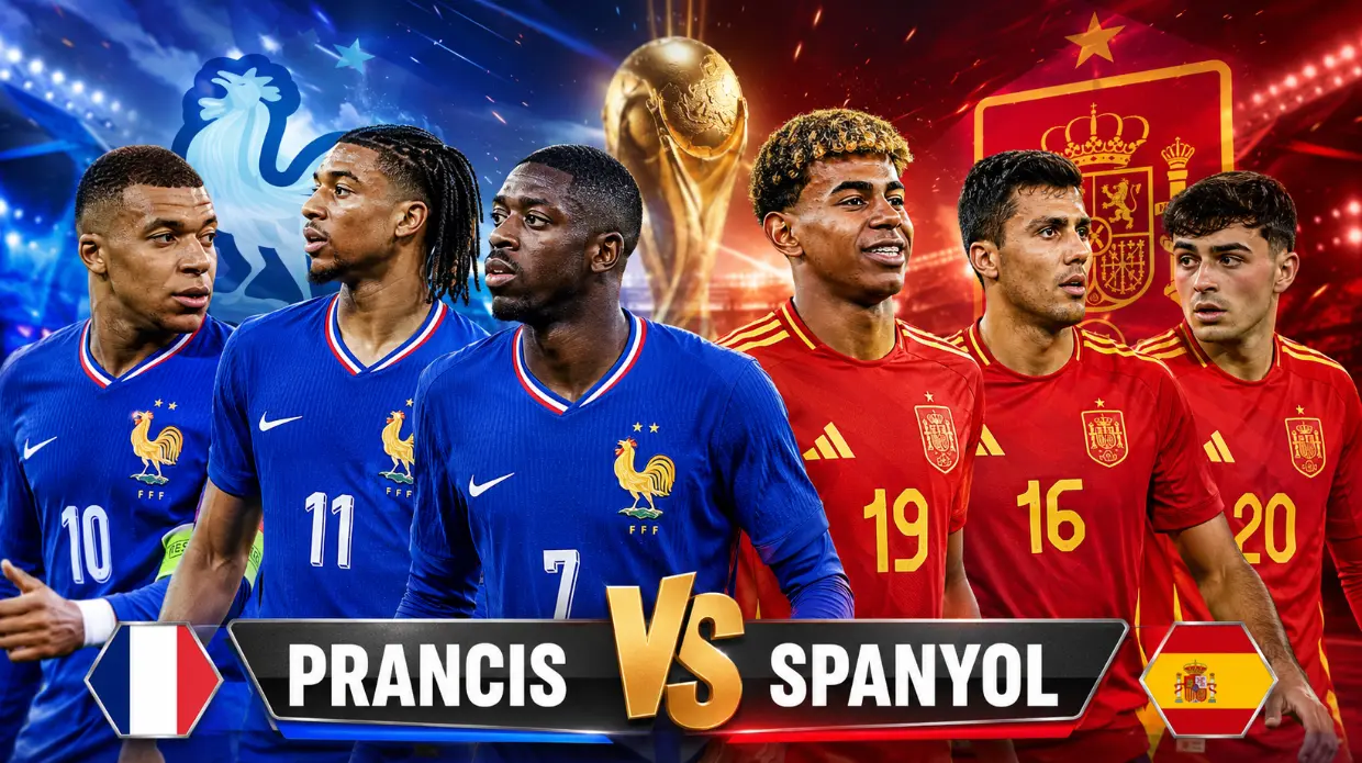 Laga Semifinal Piala Dunia Prancis vs Spanyol akan tersaji Rabu 15 Juli pukul 03.00 WIB. Foto : Ist