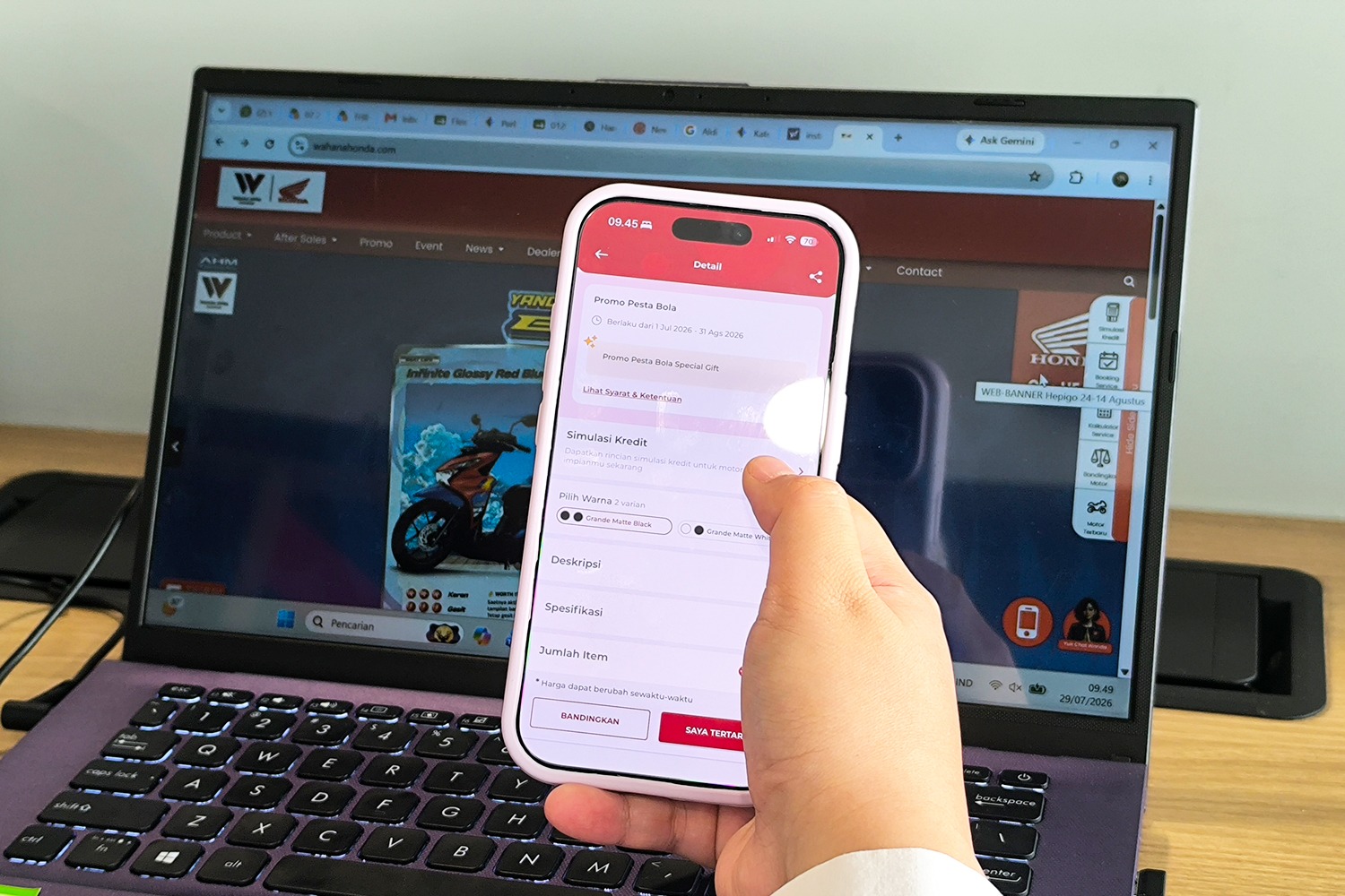 Aplikasi WANDA hadirkan fitur simulasi kredit.(Foto: dok/WMS).