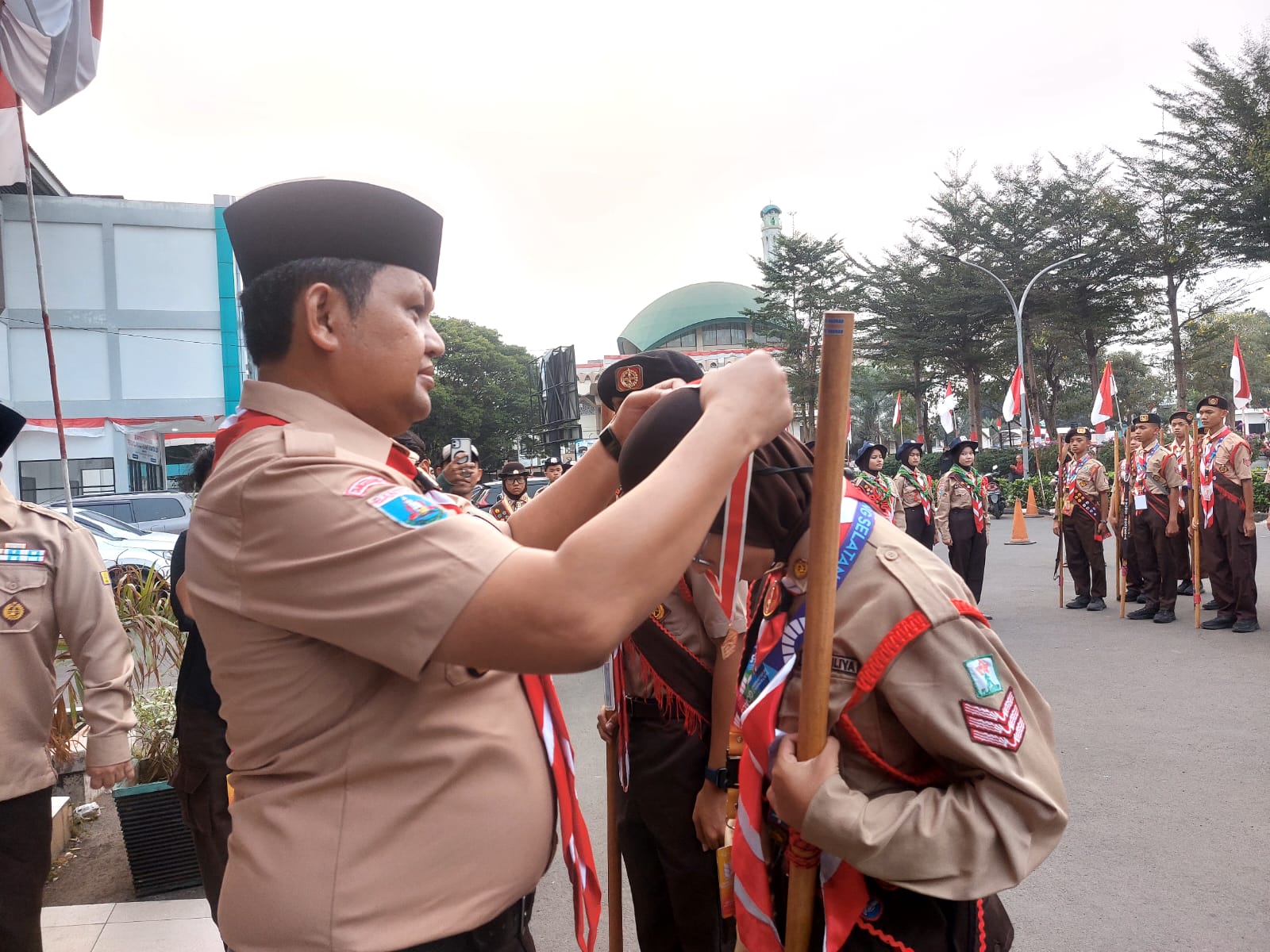 Pengukuhan Penggalang Garuda tersebut berlangsung di Kecamatan Pamulang, Selasa (11/8). (tangselpos.id/rmn)