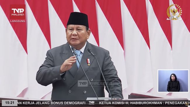 Presiden Prabowo pada Sidang MPR 2026, Jumat (14/8/2026). Foto : Ist