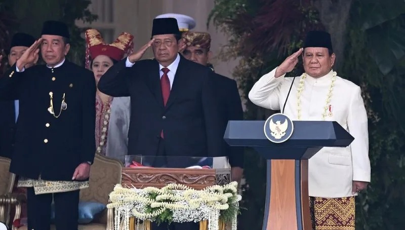 Mantan Presiden SBY dan Jokowi hadir pada Upacara HUT RI ke 80 di Istana Negara. Foto : Ist