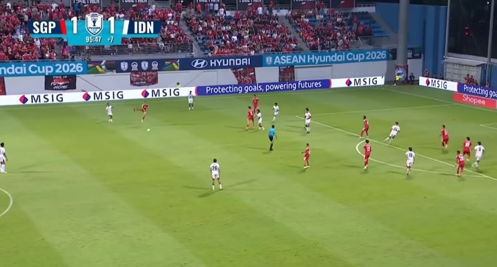 Laga Timnas vs Singapura berkhir 1-1. Foto : Ist