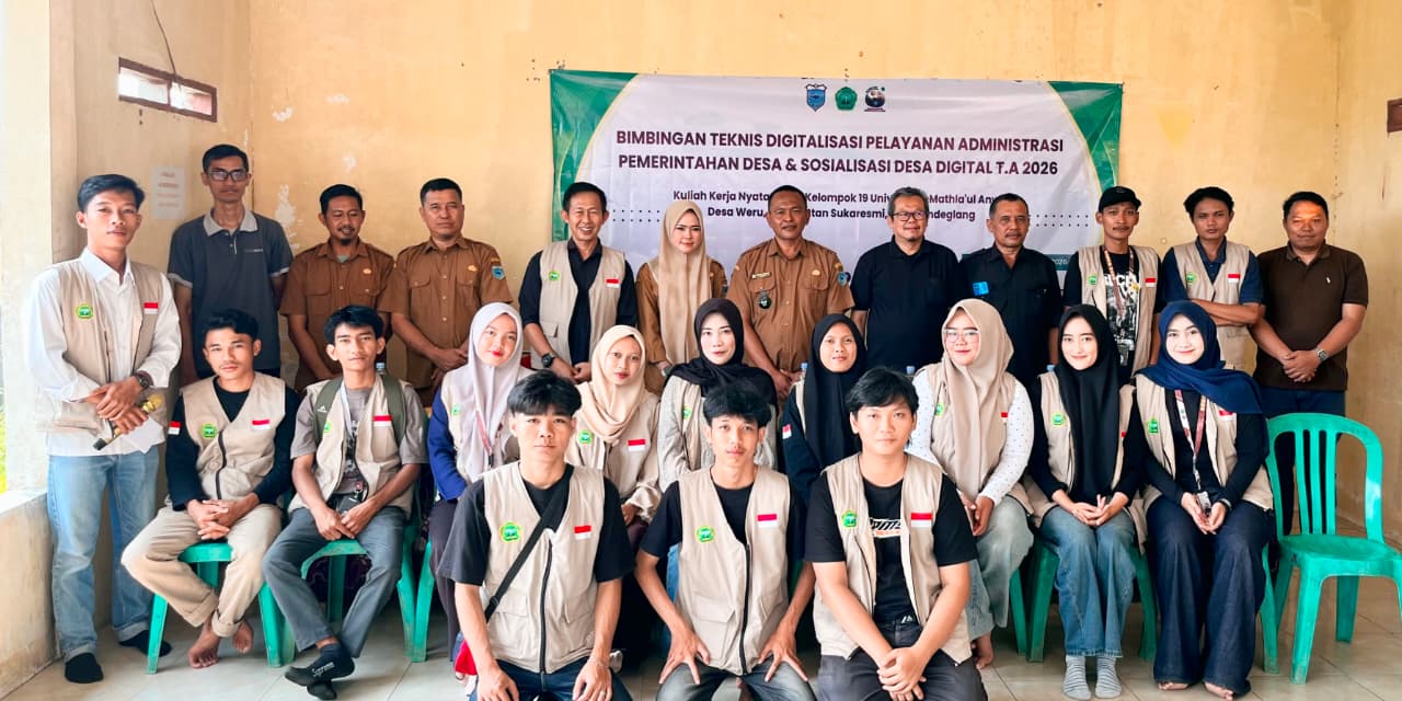 Universitas Mathla’ul Anwar (Unma) Banten bekerjasama dengan Dinas Komunikasi, Informatika, Sandi dan Statistik (Diskomsantik) Kabupaten Pandeglang menjadikan Desa Weru, Kecamatan Sukaresmi sebagai pilot project Smart Village.(Istimewa)