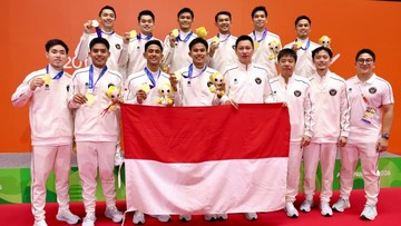 Tim bulutangkis beregu putra Indonesia sukses raih Emas di Asian Games 2026. Foto : Ist