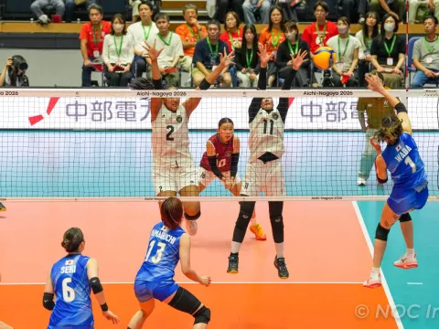 Laga bola voli timnas Indonesia vs Jepang. Foto ; Ist