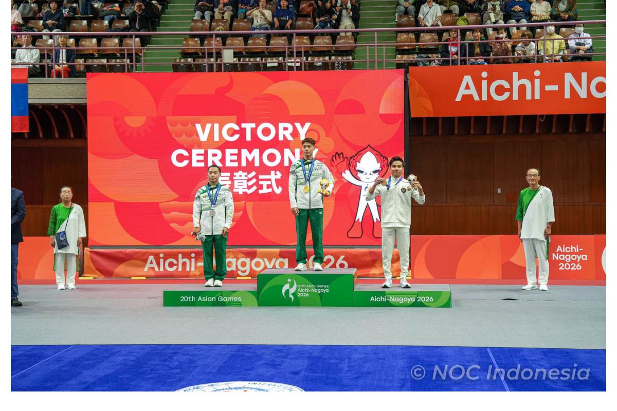 Eugenia Diva Widodo sukses raih medali perunggu di Cabor Wushu Asian Games 2026. Foto : Ist