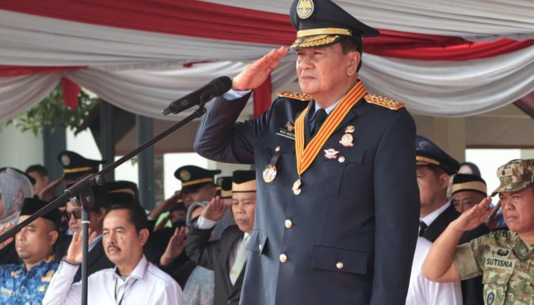 Bupati Tangerang Moch. Maesyal Rasyid pada upacara peringatan Hari Perhubungan Nasional (Harhubnas) ke-55 tingkat Kabupaten Tangerang. Foto : Ist