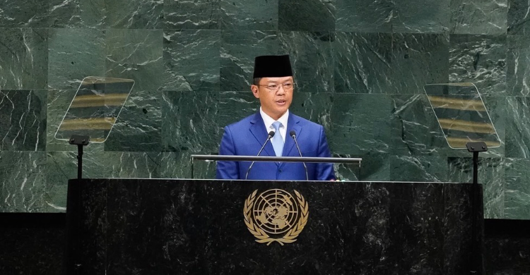 Menlu Sugiono di sidang umum PBB. Foto : Ist