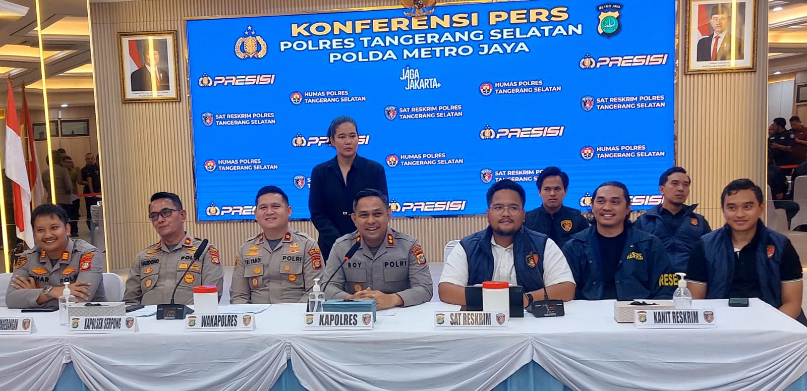 Kapolres Tangsel, AKBP Boy Jumalolo usai menggelar Konferensi Pers di Mapolres Tangsel, Jumat (2/10). Foto : Rahman TP