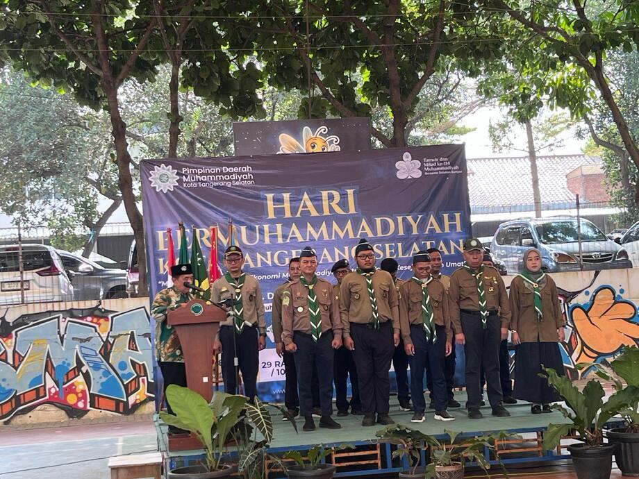 PENGUKUHAN - Proses pengukuhan kepengurusan Gerakan Kepanduan Hizbul Wathan (HW) Kwartir Daerah Kota Tangerang Selatan (Tangsel) periode 2026–2030.