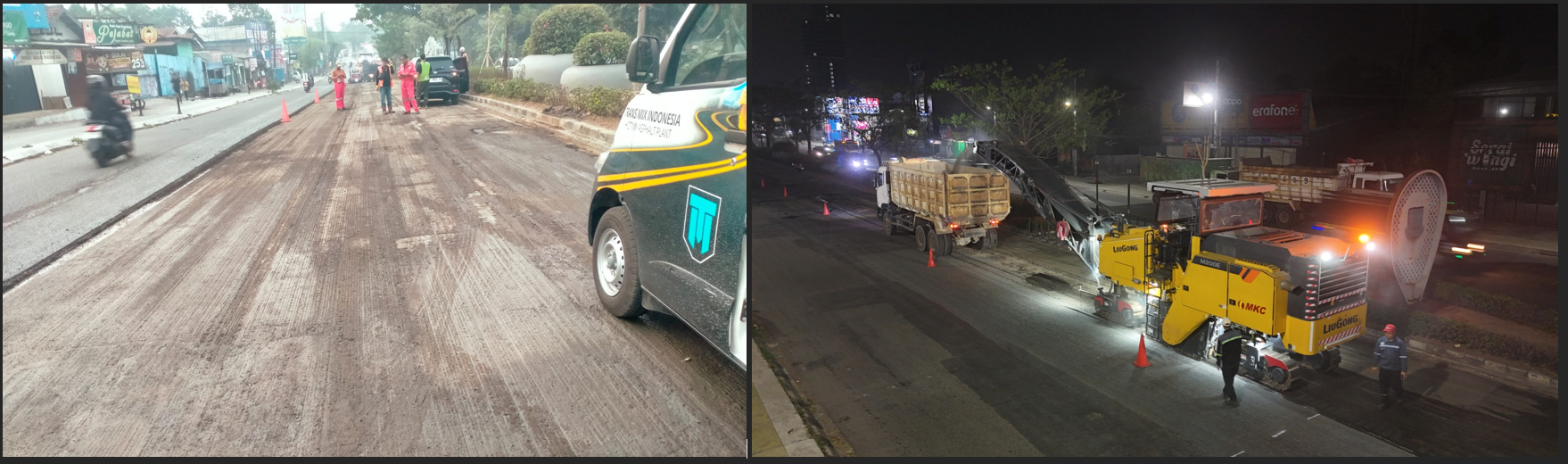 KUPAS ASPAL. DSDABMBK Tangsel mulai melakukan pengerjaan pembangunan jalan di Rawa Buntu