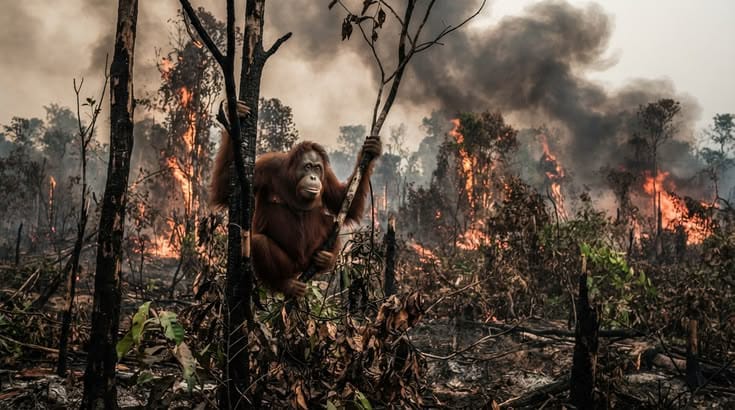 Orabg Hutan yang ikut terganggu dengan adanya kebakaran hutan. Foto : Ist