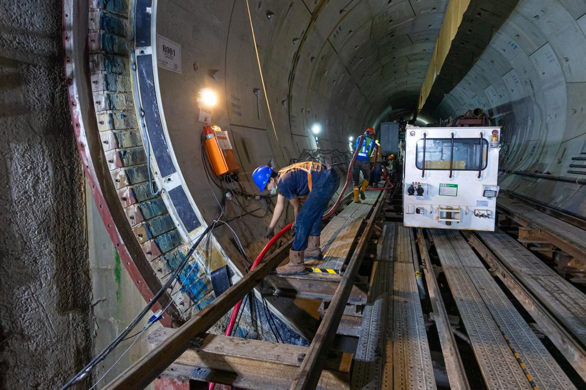 Pembangunan MRT Fase 2 Gajah Mada-Hayam Wuruk . Foto : Ist