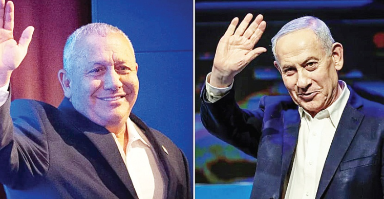 PM Benjamin Netanyahu (kanan) dan pesainnya mantan Panglima Militer Gadi Eisenkot. Foto : Ist