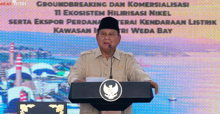 Presiden Prabowo pada peresmian proyek di Halmahera Tengah, Maluku Utara, Kamis (8/10/2026). Foto : Ist