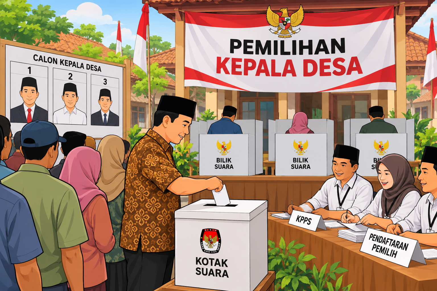 Ilustrasi Pilkades.(Photo by Chatgpt)