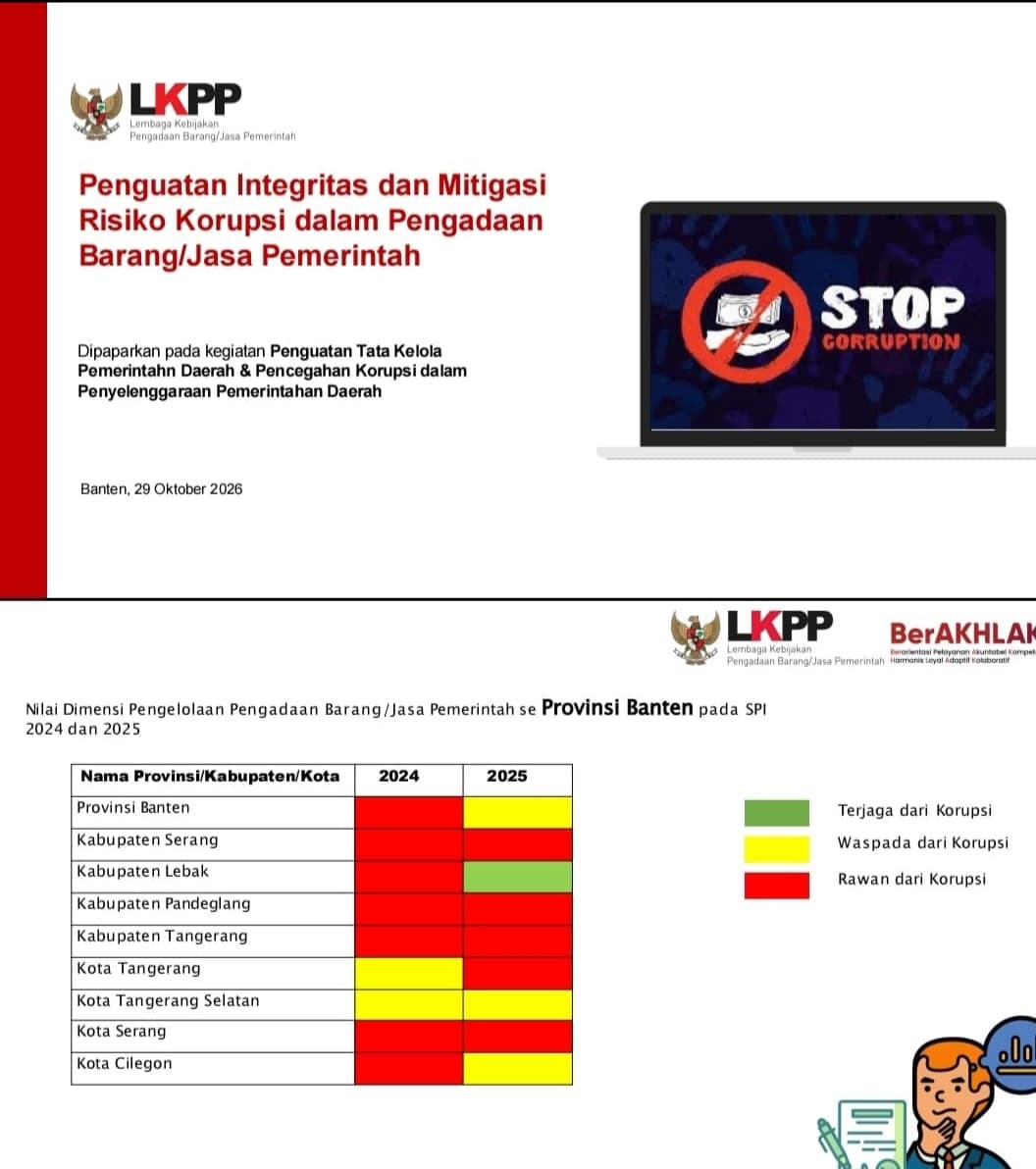 Tangkapan layan informasi pengelolaan pengadaan barang dan jasa se-Provinsi Banen.(Istimewa)