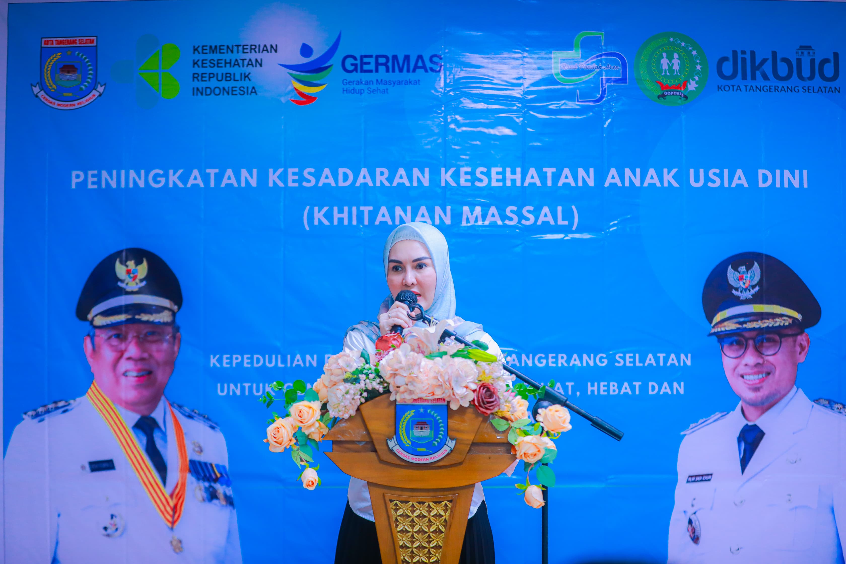 Bambang Noertjahjo, membuka pelaksanaan Khitanan Massal di RSUD Pondok Aren. Rabu (18/6). (tangselpos.id/irm)