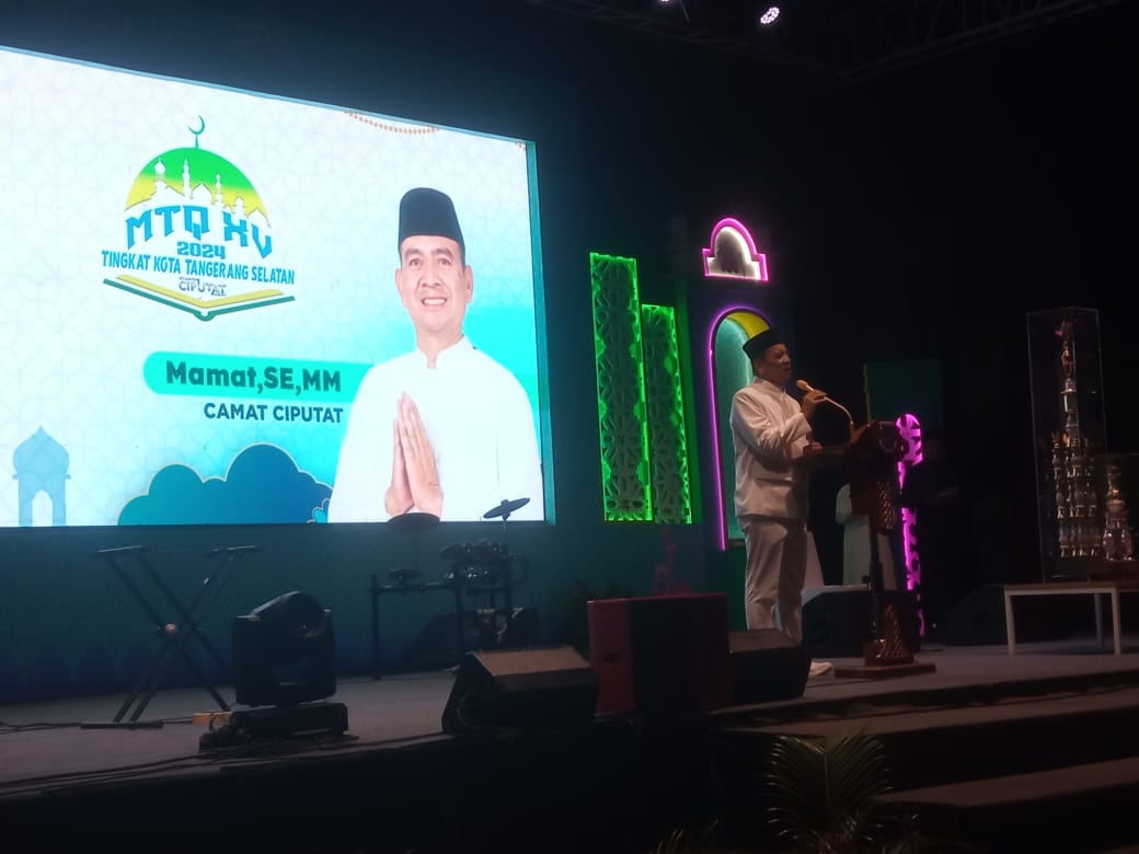 Pembukaan Musabaqoh Tilawatil Qur'an (MTQ) ke-15 Tangerang Selatan, berlangsung di Lapangan Kecamatan Ciputat, Minggu (25/2/2024).