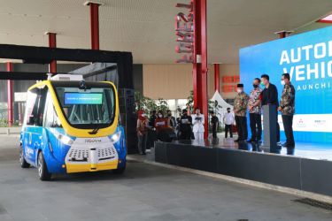 Peluncuran kendaraan Autonomous Vihicle oleh Menteri Perhubungan. (Dok. Humas Pemprov Banten)