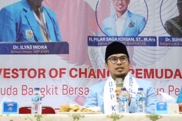 Wakil Wali Kota sekaligus Ketua Umum DPP Mapancas, Pilar Saga Ichsan dalam acara Kuliah Kebangsaan Pemuda Inonesia DPP KNPI. (ist)