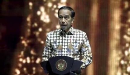 Presiden Jokowi saat memberikan sambutan pada acara 50 tahun HIPMI. (Ist)