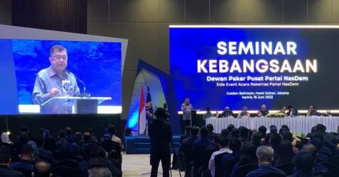 Yusuf Kalla dalam acara Seminar Kebangsaan Partai Nasdem. (Ist)