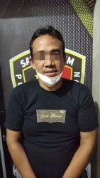 DK (46) pelaku pencabulan anak dibawah umur berhasil diamankan aparat Polres Cilegon. (Dok. Humas Polda Banten)