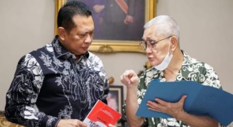Ketua MPR Bambang Soesatyo dan Wakil Presiden ke-6 Jenderal (TNI) Try Sutrisno. (Ist)