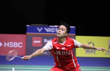 Ginting maju ke 16 besar Malaysia Master 2022, setelah kalahkan Kenta Nishimoto dalam rubber game 8-21, 21-14 dan 22- 20. Foto : Istimewa