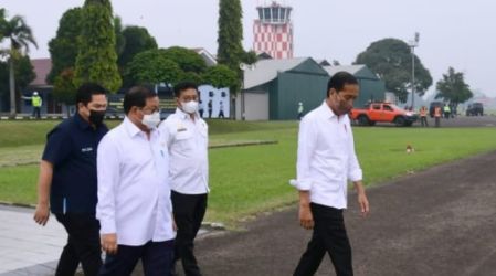 Presiden Joko Widodo bertolak ke Subang dari Landasan TNI AU Atang Sanjaya Bogor. (Dok. Setpres)