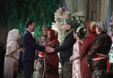 Presiden Jokowi bersama Ibu Negara Iriana menghadiri pernikahan Putri Anies Baswedan di Ancol. (Dok. Setpres)