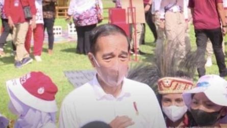 Presiden Jokowi pada perayaan Hari Anak Nasional di Kebun Raya Bogor. (Ist)