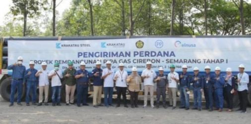 Pengiriman perdana pipa Gas dari Krakatau Steel. (Ist)