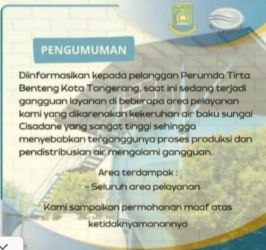 Pengumuman dari PDAM Tirta Benteng. Foto : Istimewa